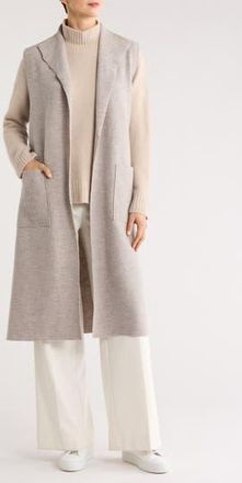 Eileen Fisher Longline Wool Vest in Dove at Nordstrom Rack, Size Large