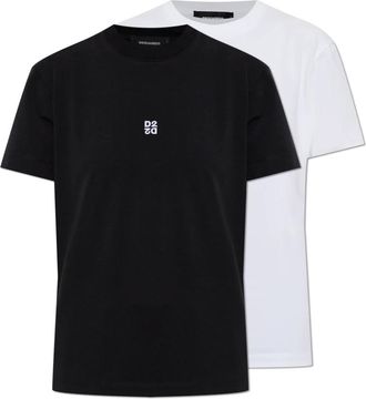 Dsquared2 Just Right Fit T-Shirt Twin Pack - Dames - T-shirts - Zwart - XS - Katoen - Tops