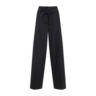 PESERICO Peserico Womens Wide Leg Pants - Dark Grey Wool - Size EU 36 (Womens)