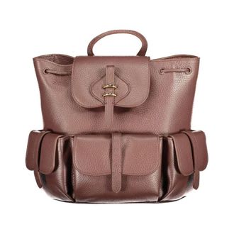 Coccinelle Chic Leren Rugzak met Meerdere Vakken - Dames - Tassen - Bruin - Maat: ONE Size Leer