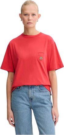 Bally T-shirt met borstzak - Dames - T-shirts - Rood - S - Katoen - Tops