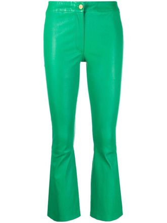 Arma Pantaloni crop in pelle - Verde