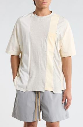 mnml Multi Paneled T-Shirt in Off White at Nordstrom Rack, Size X-Large