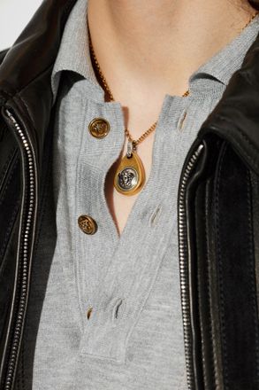 Versace Necklace With Pendant, Mens, Gold