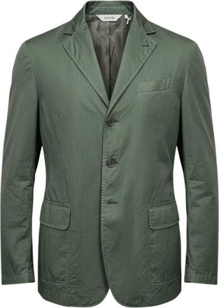Aspesi Jacket Dillon Cotton - Heren - Blazers - Groen - M - Katoen - Jassen