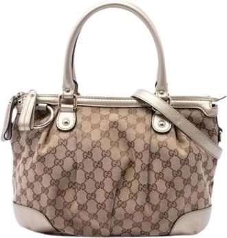 Gucci Pre-owned Sukey - Dames - Vintage Handtas - Beige - ONE Size - Leer - Vintage