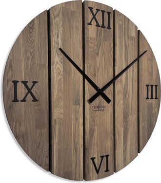 OEM Reloj De Pared Grande De Madera Maciza De Roble Marr&oacute;n, 80 Cm