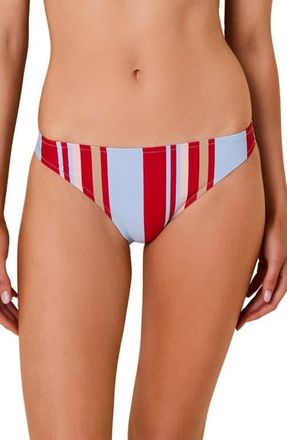 Solid & Striped The Tati Striped Bikini Bottoms in Cranberry Copenhagen Stripe at Nordstrom, Size X-Small