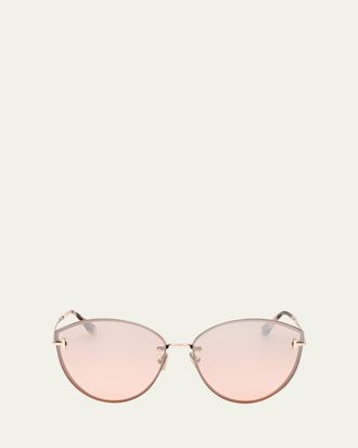 Tom Ford Evangeline Metal Cat-Eye Sunglasses
