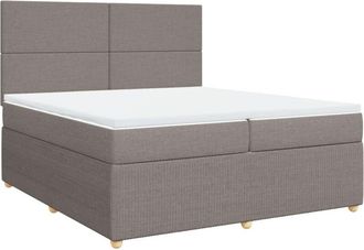 vidaXL Vidaxl - Cama Box Spring Con Colch&oacute;n Tela Gris Taupe 200x200 Cm