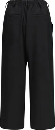 Yohji Yamamoto Merino Wool Twill Trousers - Black