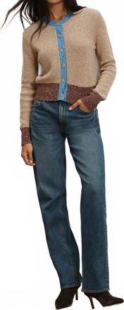 Veronica Beard Ibra Merino Wool Blend Cardigan In Oatmeal Multi