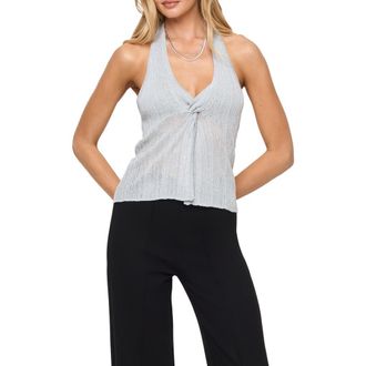 L*Space Callie Cover-Up Halter Top in Metallic Silver at Nordstrom Rack, Size X-Small