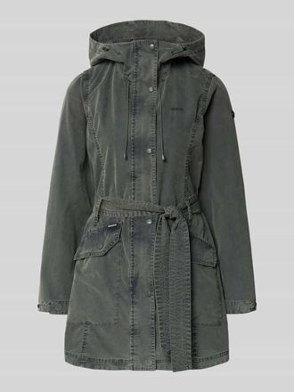 Khujo Jacke mit Bindeg&uuml;rtel Modell PREA in Khaki, Gr&ouml;&szlig;e XXL