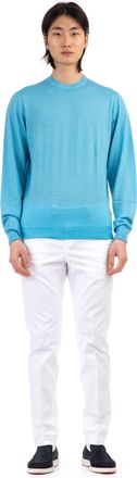 Drumohr Extrafine Super 140s Watercolor Dye Wool Crewneck Sweater