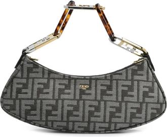 Fendi Pre-owned Handbags, female, Gray, Size: ONE SIZE Pre-owned FF Olock Swing Satchel