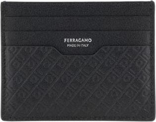 Ferragamo Iconische Leren Kaarthouder - Heren - Portefeuilles - Zwart - ONE Size - Leer - Accessoires