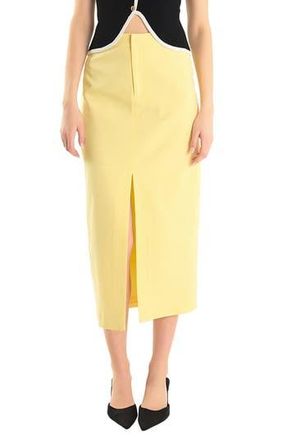 endless rose Front Slit Linen Blend Midi Skirt in Butter at Nordstrom Rack, Size X-Small