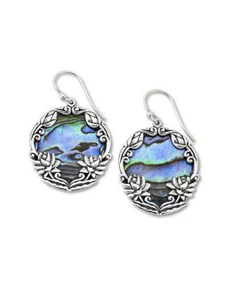 Samuel B. Silver Abalone Earrings