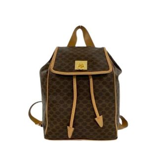 Celine Pre-owned Backpacks, female, Brown, Size: ONE SIZE Pre-owned Macadam Triomphe PVC Leather Backpack