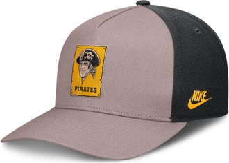 Nike Pittsburgh Pirates Cooperstown Rise Nike Mens MLB A-Frame Adjustable Hat in Brown | NB1A0KJ7PBB-LCD