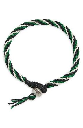Caputo & Co. Mens Macram&eacute; Knotted Stripe Bracelet in Green Combo at Nordstrom Rack