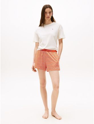 Tommy Hilfiger Womens T-Shirt & Short Sleep Set - Orange - XS