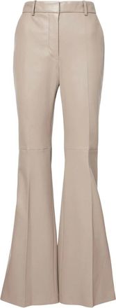 Joseph Escargot Leren Flared Broek - Dames - Leren Broeken - Beige - S - Broeken