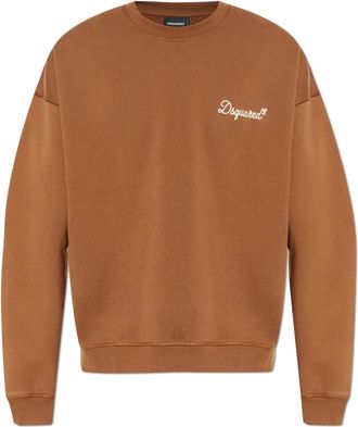 Dsquared2 D2 Signature Relax Fit Crewneck - Heren - Sweatshirts - Bruin - L - Katoen - Hoodies & sweatvesten