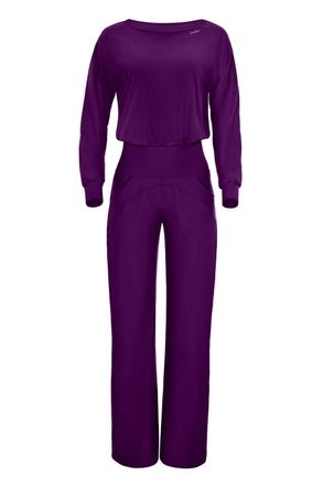 Winshape Jumpsuit WINSHAPE JS101LSC, Damen, Gr. XXL, Normalgr&ouml;ssen, lila (schwarz plum), 85% Polyester, 15% Elasthan, Rundhals, Overalls Jumpsuit, Functional C