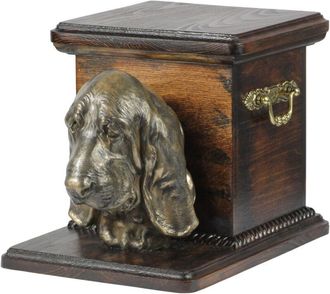 OEM Basset Hound - Una Urna Para Cenizas De Perro Con Una Estatuilla, Una Elegante Urna Para Un Perro, Una Urna &Uacute;nica Con Un Busto De Perro De Art-dog