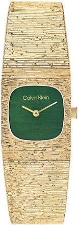 Calvin Klein Womens Square Case Textured Bracelet Watch - Green - OS