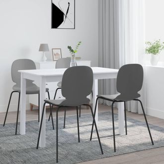 Berkfield Home Dining Table White 114x71x75 cm Solid Rubber Wood | Size: 114 x 71 x 75 cm