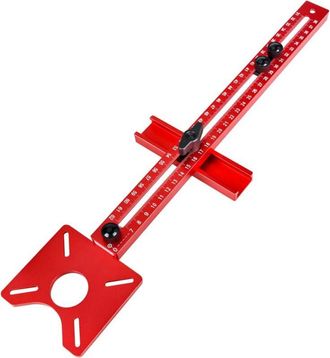 OEM Gu&iacute;a De Fresadora Ajustable 4 En 1: Plantilla M&eacute;trica Universal Para Ranuras, C&iacute;rculos Y Herrajes Para Muebles