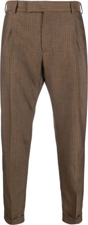 Pantaloni Torino cropped tailored trousers - men - Virgin Wool - 46 - Brown