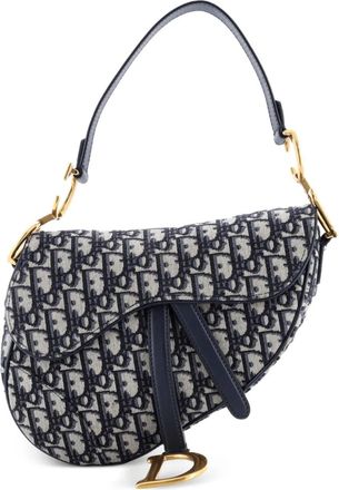 Dior Saddle Handbag Oblique Canvas Medium shoulder bag - Blauw