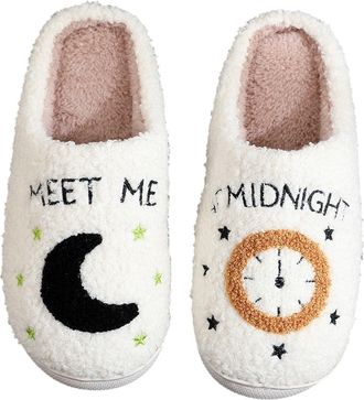 Generic Ladies Mens Soft Memory Foam Padded Plush Lined Cotton Lightweight Soft Warm Slippers, White, 9.5 UK