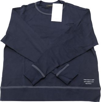 Undercover Long Sleeve Sweatshirt in Navy Blue Cotton