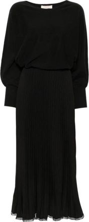 Twinset Midi Jurk - Dames - Casual kleedjes - Zwart - XL - Kleedjes