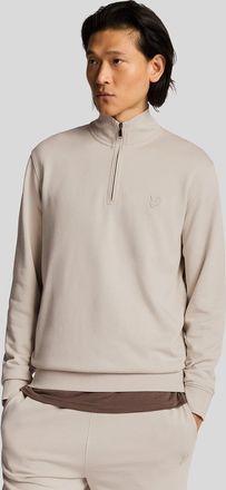 Lyle & Scott Mens Superfine Cotton 1/4 Zip Sweatshirt - Sand - Size X-Small