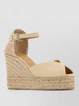Castaner bianca wedge heel peep toe espadrilles