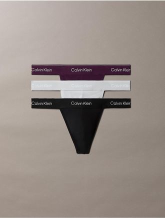 Calvin Klein Mens Icon Cotton Stretch 3-Pack Thong - Multi - XL