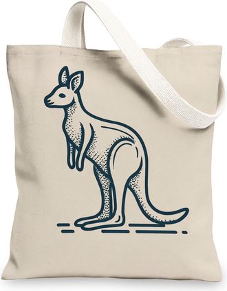 Generic Kangas Canvas Tote Bag, Vintage Reusable Grocery Bags, Eco-Friendly Lightweight Shoulder Strap Pouches, Beige, 13x15 Inch