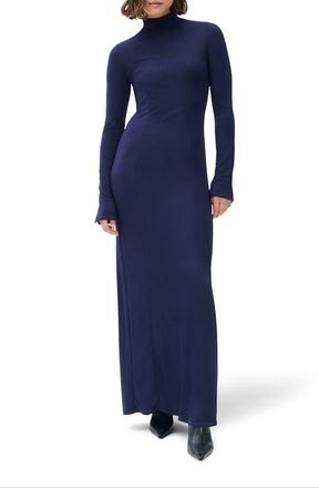 Rag & Bone Elsa Metallic Long Sleeve Knit Maxi Dress in Dark Blue at Nordstrom, Size Xx-Small