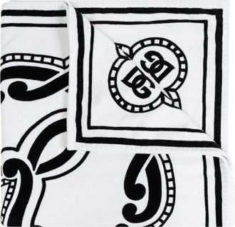Dolce & Gabbana Badhanddoek met logo - Heren - Handdoeken - Wit - ONE Size - Katoen - Home