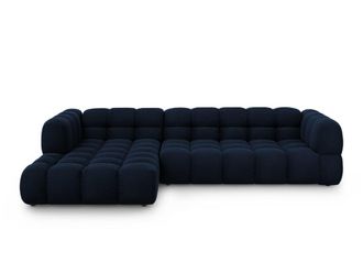 Cosmopolitan Design Sof&aacute; esquinero modular izquierdo 4 plazas de terciopelo azul regio