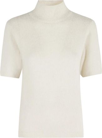 A.P.C. Blauwe Hoge Hals Korte Mouw Trui - Dames - Coltruien - Wit - L - Truien & Vesten