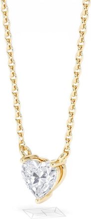 The Diamond Store Wanderlust Floating Heart Cut Lab Diamond Solitaire Necklace 0.33ct H/SI in 18K Gold Vermeil