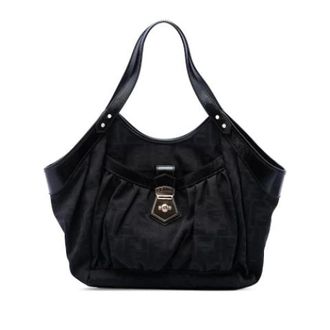 Fendi Pre-owned Canvas Tote - Dames - Pre-owned - Zwart - Maat: ONE Size Leer
