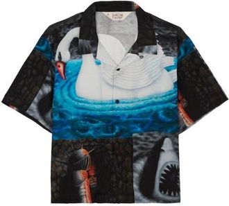 Brain Dead Copia Graphic Camp Shirt in Black Multi at Nordstrom, Size Xx-Large